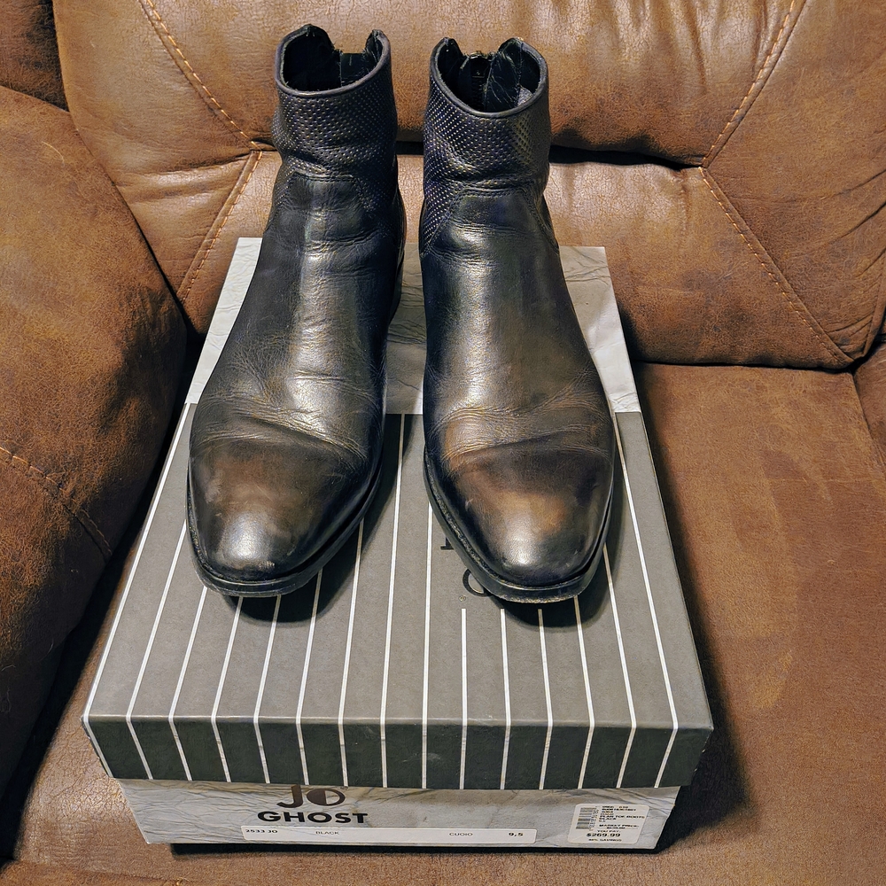 Jo Ghost Black Leather Men's Boots